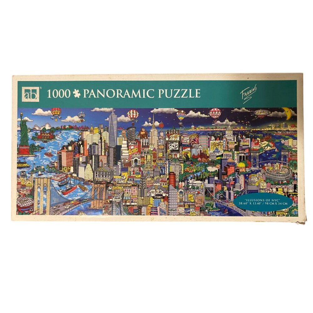Fazzino 1000 pc Panoramic‎ Puzzle Illusions Of NYC Big Apple